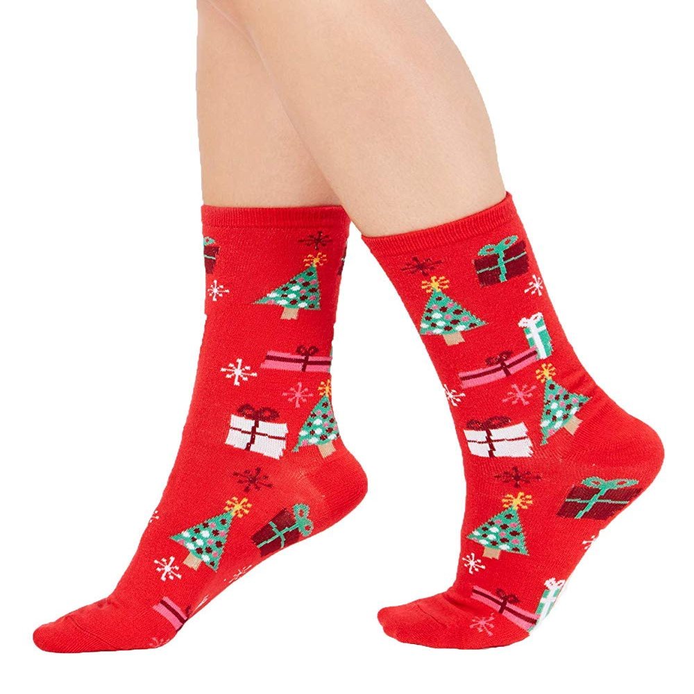 Charter Club Womens Gift Crew Socks Red