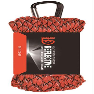 Gear Aid 13250 Paracord 550 Tent, Turf, Lightweight, Durable, Multipurpose Cord, Reflective Treatment, 100 ft, Orange