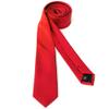 Landisun Red Tie Men Women Solid Skinny Ties Slim Ties Satin Tie-Red view 2