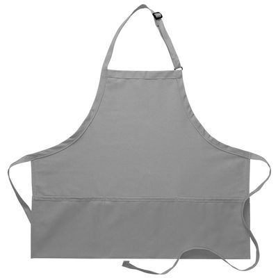 DayStar Apparel 200XL Extra Large Three Pocket Bib Apron (6 Pack), Silver
