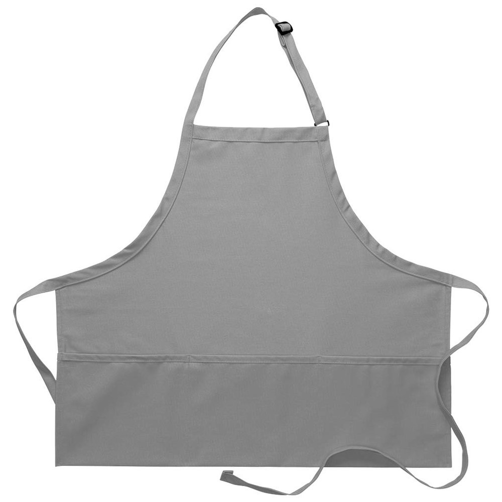 DayStar Apparel 200XL Extra Large Three Pocket Bib Apron (6 Pack), Silver
