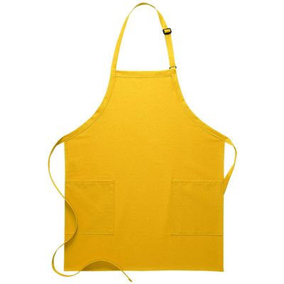 DayStar Apparel 230 Two Patch Pocket Bib Apron (6 Pack), Yellow