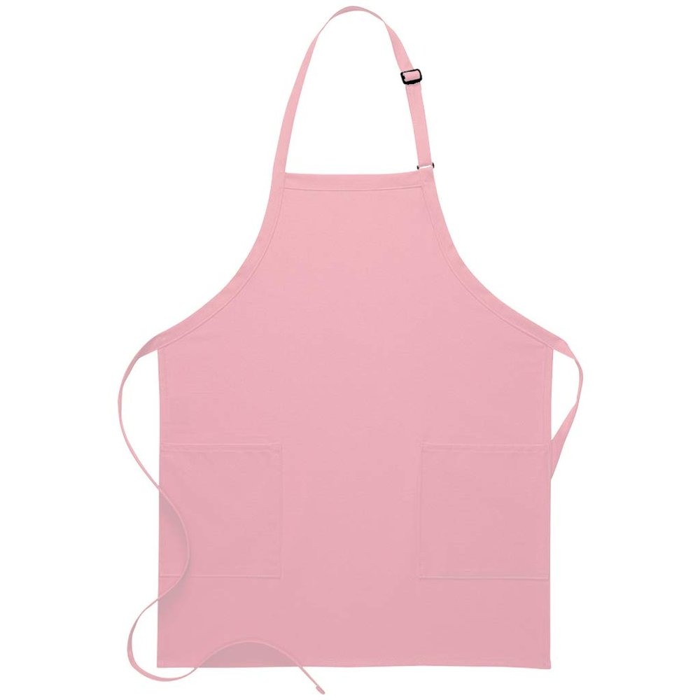 DayStar Apparel 230 Two Patch Pocket Bib Apron (6 Pack), Pink