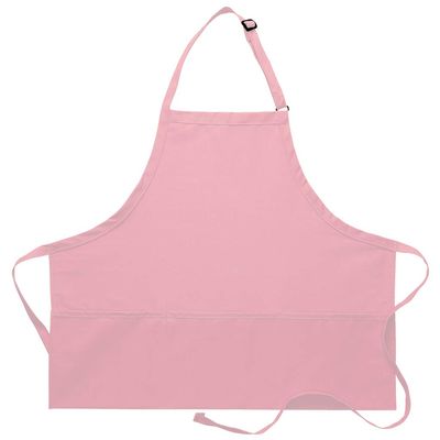 DayStar Apparel 200XL Extra Large Three Pocket Bib Apron (6 Pack), Pink