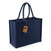 Westford Mill Classic Jute Shopper Bag (21 Liters) (Pack of 2) (One Size) (Natural/Black) view 2