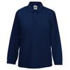 Fruit of the Loom Childrens Big Boys Long Sleeve Polo Shirts (Pack of 2) (14-15) (Deep Navy) view 1