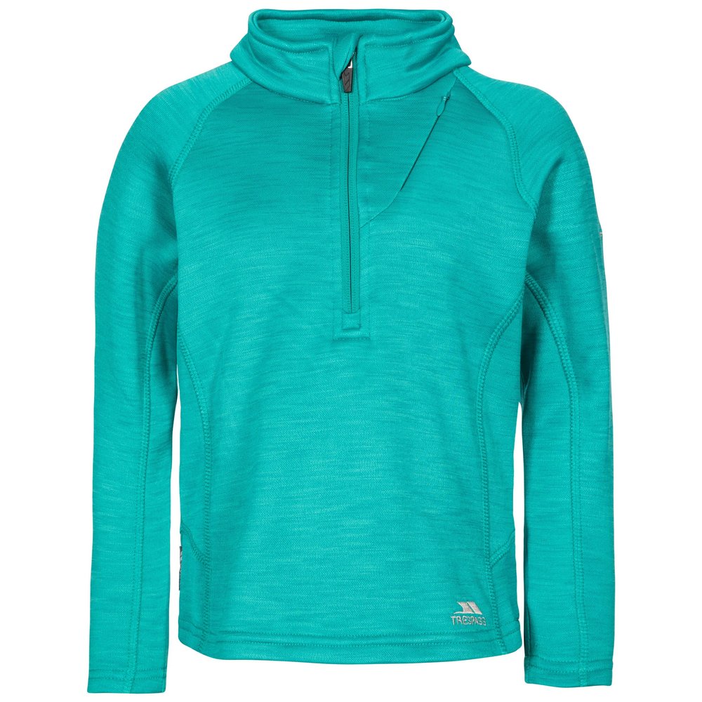 Celina Kids Half Zip Fleece - GREEN OCEAN MARL 5/6