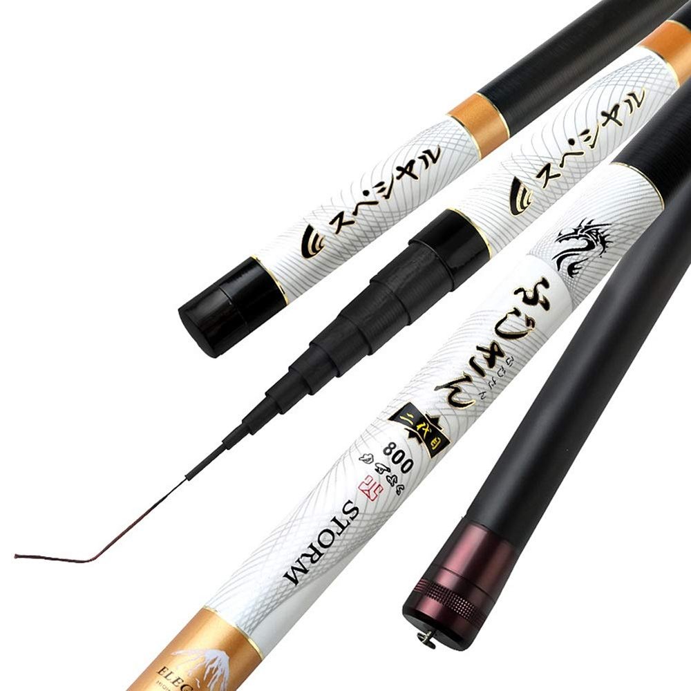 ZFF Telescopic Carbon Fishing Rod 8-13 Meters Extra Long Hit The Pole Ultra Hard Ultralight - Big Fish (Size : 9m)