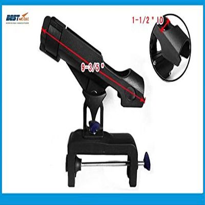 JZ 2 Pieces 360 Degree Adjustable Fishing Rod Rack Holder Clamp on Kayak Boat