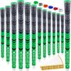 SAPLIZE Cross Cord Golf Grips Set of 13 Grips with Tape or Full Regripping Kit, Std/Mid/Jumbo, Low Taper Design, Multi-compound Hybrid, Anti-Slip Golf Club Grips, CL03 Series, Standard, Green view 1