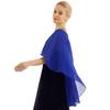 inlzdz Women's Sheer Cape Wrap Chiffon Bridesmaid Wedding Bridal Shawl Shrug for Evening Party Dress Cover Up Azure One Size view 4