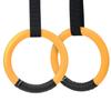 PACEARTH Gymnastic Rings Orange/Green/Red/Black/Grey 1100lbs Capacity with 14.76ft Adjustable Buckle Straps Pull Up Exercise Rings Non-Slip Rings for Home Gym Full Body Workout (Yellow) view 1