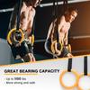 PACEARTH Gymnastic Rings Orange/Green/Red/Black/Grey 1100lbs Capacity with 14.76ft Adjustable Buckle Straps Pull Up Exercise Rings Non-Slip Rings for Home Gym Full Body Workout (Yellow) view 2