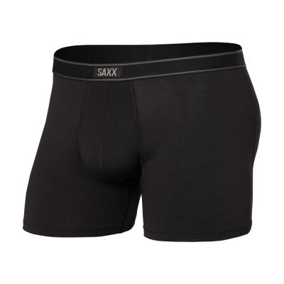 SAXX Underwear Co. Men's Daytripper Comfort Stretch Boxer Brief Fly, Black, X-Large