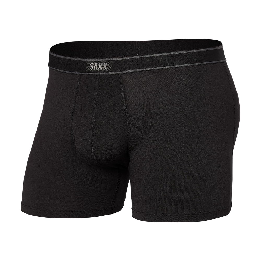 SAXX Underwear Co. Men's Daytripper Comfort Stretch Boxer Brief Fly, Black, X-Large