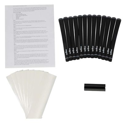 Majek Jumbo Size Tour Pro Black Golf Grips and Grip Kit (13 grips, grip tape, clamp, instructions)