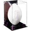 Football Display Case, Durable Clear Display Case with Mirror & Black Base, Case for Full Size Footballs, Sports Memorabilia, Collectibles, Keepsakes, (A060-PR) view 1