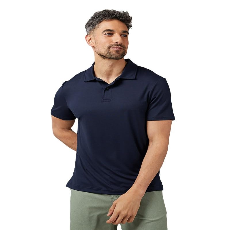 32 Degrees Men's Cool Classic Polo | Slim Fit | Moisture Wicking | 4-Way Stretch | Golf | Tennis, Navy, Large