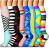 QUXIANG Copper Compression Socks for Women & Men Circulation (8 Pairs) - Best for Running Athletic Cycling - 15-20 mmHg (S/M,Multi 04) view 1