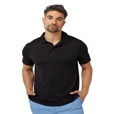 32 Degrees Men's Cool Classic Polo| Slim Fit | Moisture Wicking | 4-Way Stretch |Golf | Tennis, Black, XX-Large