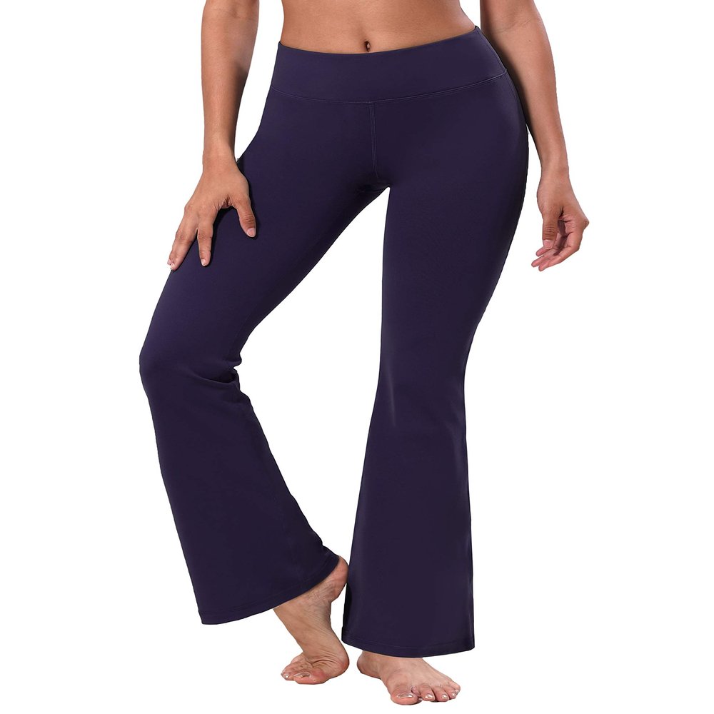 BUBBLELIME 29"/31"/33"/35" 4 Styles Women's Bootcut Yoga Pants Tummy Control - Basic Bootleg_Darkpurple M_31" Inseam