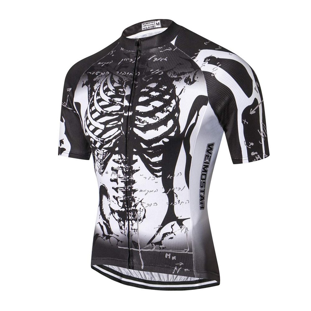 Cycling Jersey Men's MTB Jersey Short Sleeve Bike Jersey Zip Mountain Road Clothes Bicycle top Shirts Breathable Summer Pro Team Racing Cycle Jersey for Male Black Size L