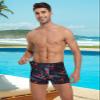 K898 Men's Square Leg Swimming Jammer Shorts UPF50+,Men Swimsuit Swim Jammers Fabric Shape Retention (Geometric Brown,XL) view 2