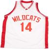 Zac E Troy Bolton 14 East High School Wildcats White Patch Basketball Jersey (34) view 1