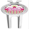 YouCustomizeIt Personalized Pink Monsters & Stripes Golf Divot Tool & Ball Marker view 1