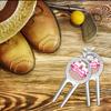 YouCustomizeIt Personalized Pink Monsters & Stripes Golf Divot Tool & Ball Marker view 3