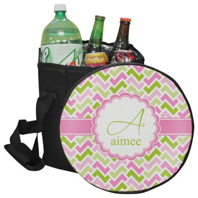 YouCustomizeIt Personalized Pink & Green Geometric Collapsible Cooler & Seat