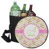 YouCustomizeIt Personalized Pink & Green Geometric Collapsible Cooler & Seat view 1
