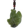 2" China Certified Nature Hetian Nephrite Jade Gold Fish Hand Carved Necklace Pendant 3777 view 2