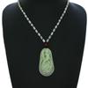 2.2" China Certified Grade A Nature Hisui Jadeite Jade Happy Double Magpie and Pumpkin Necklace Pendants view 1