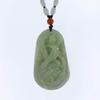2.2" China Certified Grade A Nature Hisui Jadeite Jade Happy Double Magpie and Pumpkin Necklace Pendants view 3
