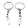 100 PCS Antique Silver Keyrings Keychains Key Ring Chains Tags Clasps AA461 Fake Skeleton Key view 1