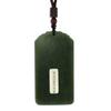 2.4" China Certified Nature Hetian Nephrite Jade Safety Plate Necklace Pendant 3416 view 2