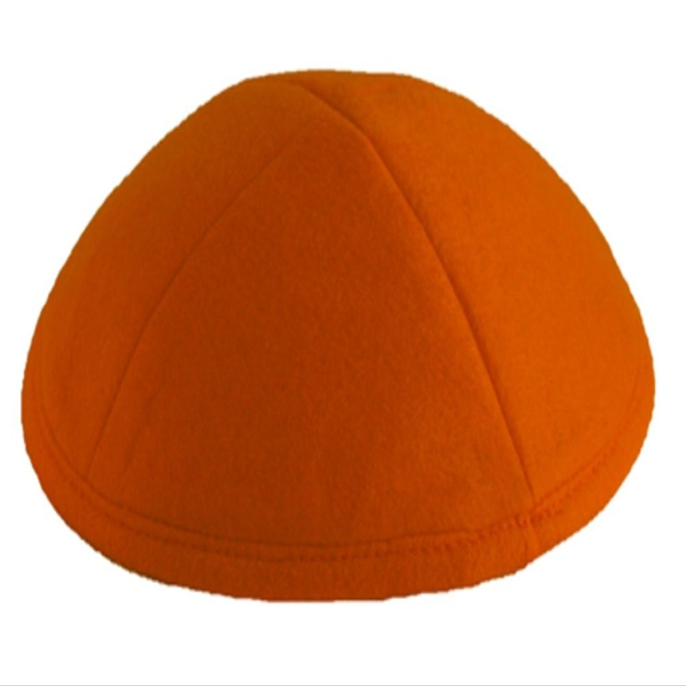 A1 Skullcap Linen Fabric Kippot Single or Bulk Kippah Optional Custom Imprinting Inside for Your Speacial Event Orange