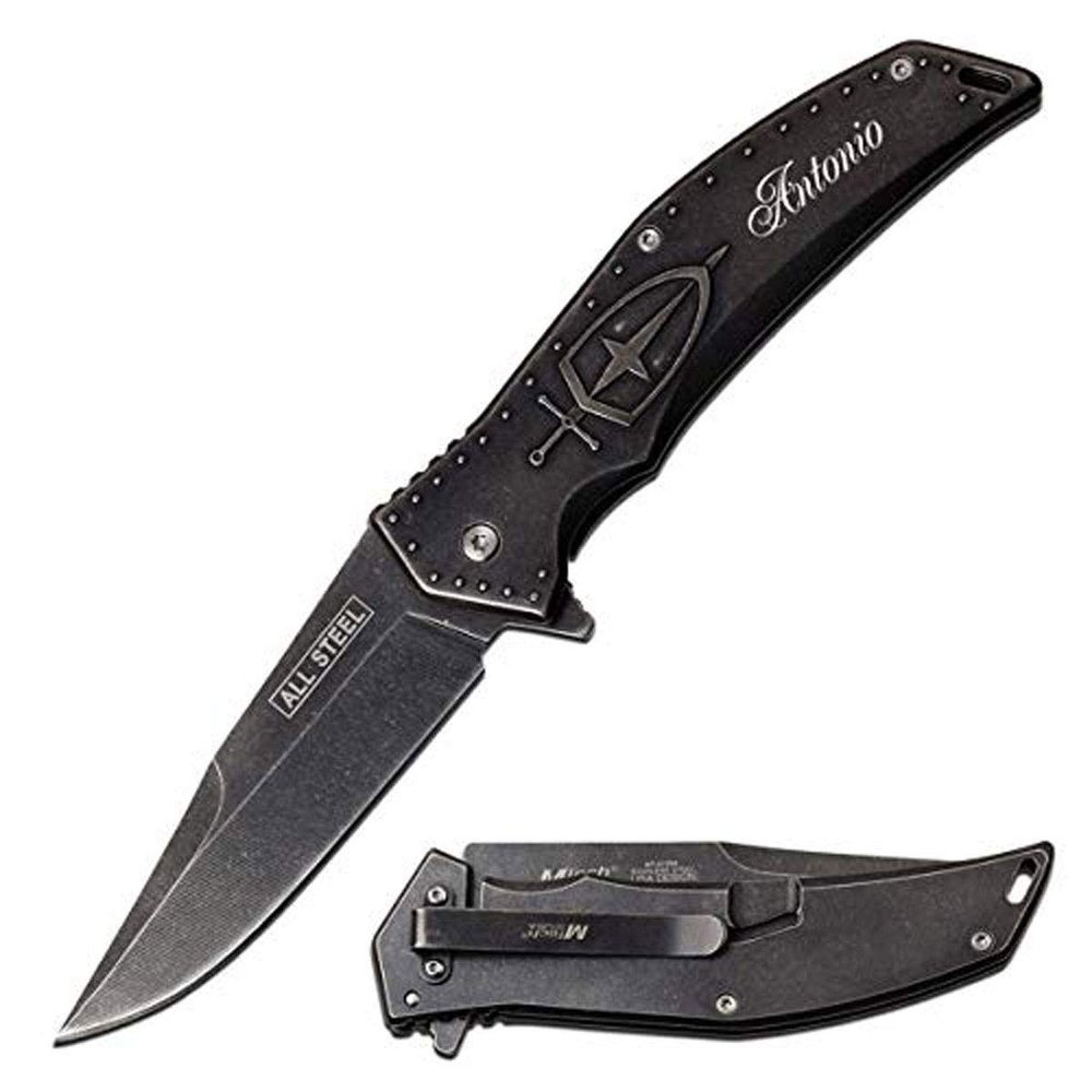 Personalized Laser Engraved Pocket Knife, Fathers Day, Groomsmen Gift, Graduation Gifts, Gifts for Men Free Engraving. (MT-A1096SW)