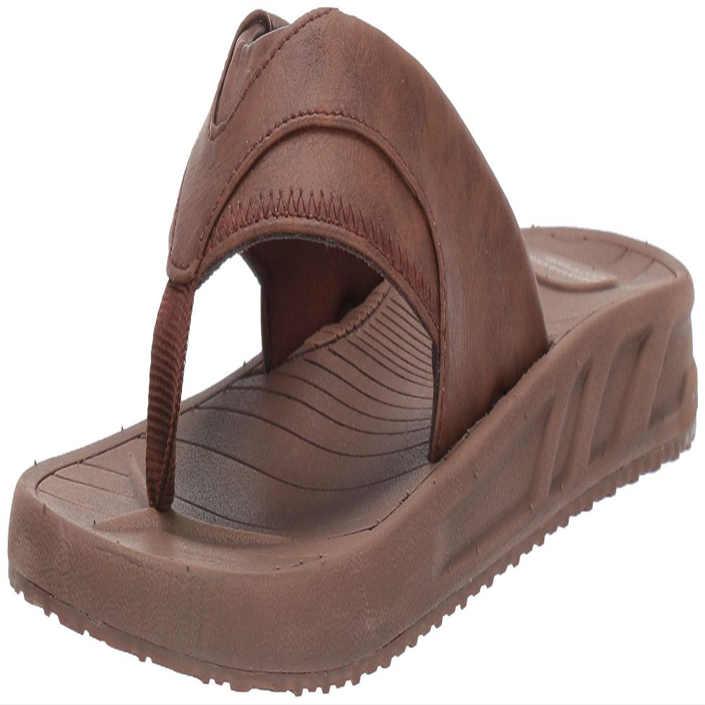 Amazon Essentials Men's Slip-on Flip Flop Comfort Sandals - Brown, Size 7, Casual