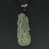 2.6" China Certified Nature Hetian Nephrite Jade Blessing Bat Hollow Carved Necklace Pendant 3380 view 4