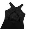 YiZYiF Kids Big Girls Lace Chiffon Bridesmaid Flower Girl Dance Party Maxi Dress (10, Halter Black) view 4