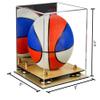 Better Display Cases Acrylic Mini - Miniature (not Full Size) Basketball Display Case with Mirror, Gold Risers and Wood Base (A015-GR) view 2