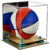 Better Display Cases Acrylic Mini - Miniature (not Full Size) Basketball Display Case with Mirror, Light Blue Risers and Wood Base (A015-BLR) view 1