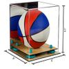 Better Display Cases Acrylic Mini - Miniature (not Full Size) Basketball Display Case with Mirror, Light Blue Risers and Wood Base (A015-BLR) view 2