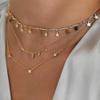 Aimimier Bohemia Layered Choker Necklace Star and Moon Necklace Star Choker Rhinestone Star Moon Charm Pendant Necklace Multilayer Necklaces for Women view 2