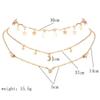 Aimimier Bohemia Layered Choker Necklace Star and Moon Necklace Star Choker Rhinestone Star Moon Charm Pendant Necklace Multilayer Necklaces for Women view 3