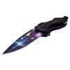 MTECH USA Folding Knife, 3.75-Inch Half-Serrated Blade, Titanium Coating, Glass Breaker, Pocket Clip (Galaxy) view 3