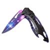 MTECH USA Folding Knife, 3.75-Inch Half-Serrated Blade, Titanium Coating, Glass Breaker, Pocket Clip (Galaxy) view 4