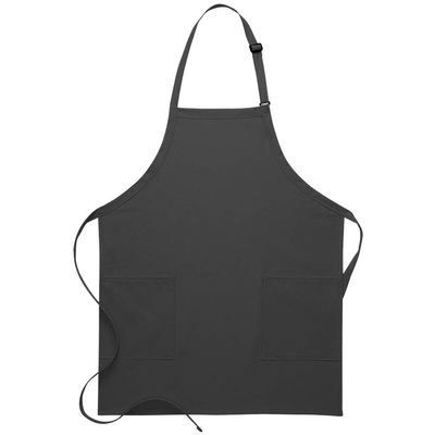 DayStar Apparel 230 Two Patch Pocket Bib Apron (6 Pack), Charcoal